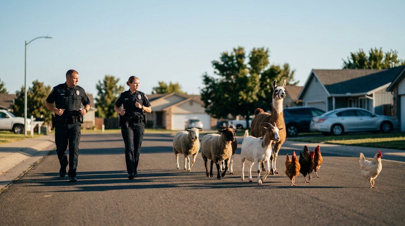 Police Capture Farm Animals After Brief Hoof Pursuit