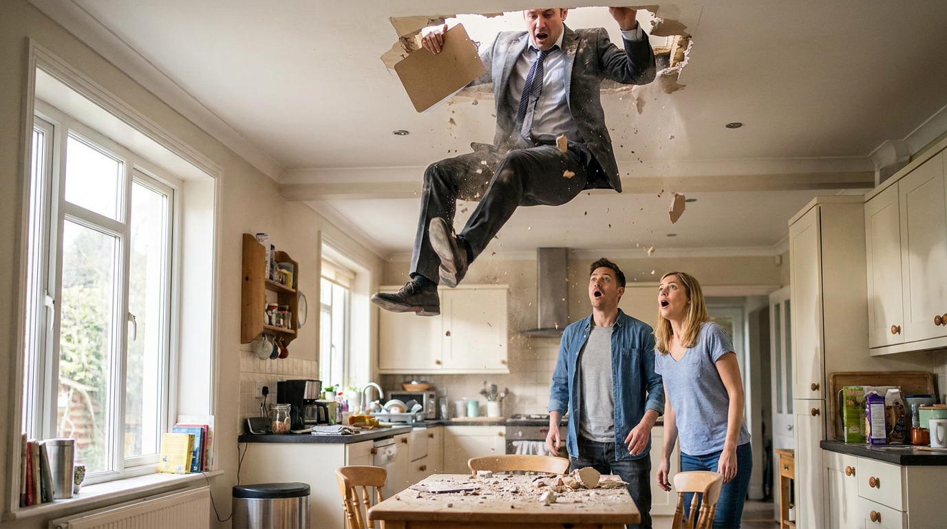 Roof Inspector Identifies Leak From Inside the Kitchen