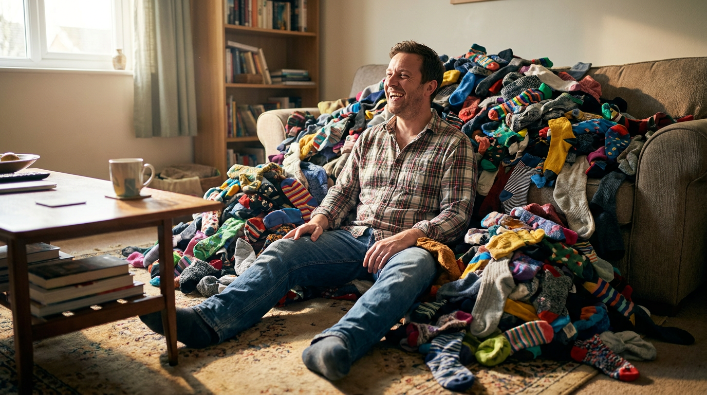 Man With 2,000 Pairs of Socks Has No Cold Feet