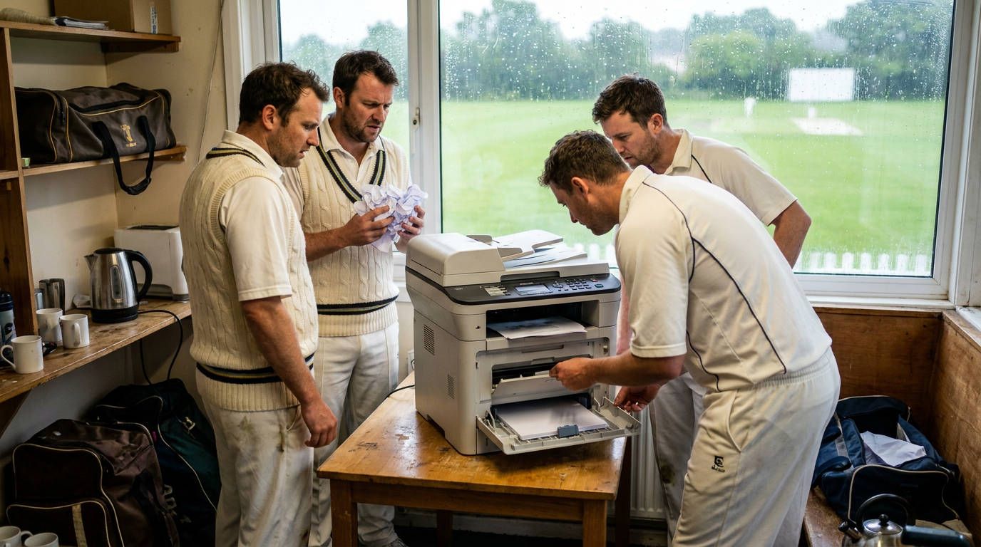 Cricket Team Defeated by Formidable Office Printer